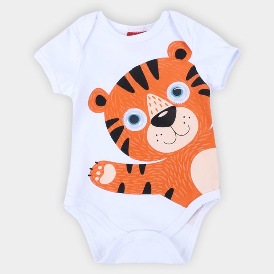 Body Bebê Kyly Leãozinho Masculino - Branco Menor preço em Body Bebê Kyly Leãozinho Masculino - Branco