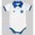 Body Bori Bebê Infantil Cruzeiro Camisa Polo Oficial Licenciado Torcida Baby - Preto+Branco