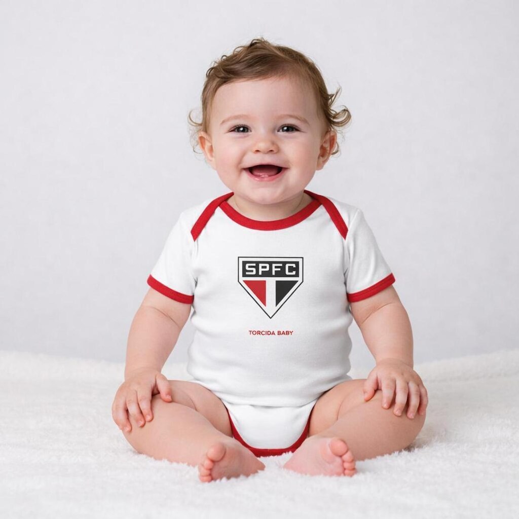 Body Bori Bebê Infantil São Paulo SPFC Oficial Torcida Baby