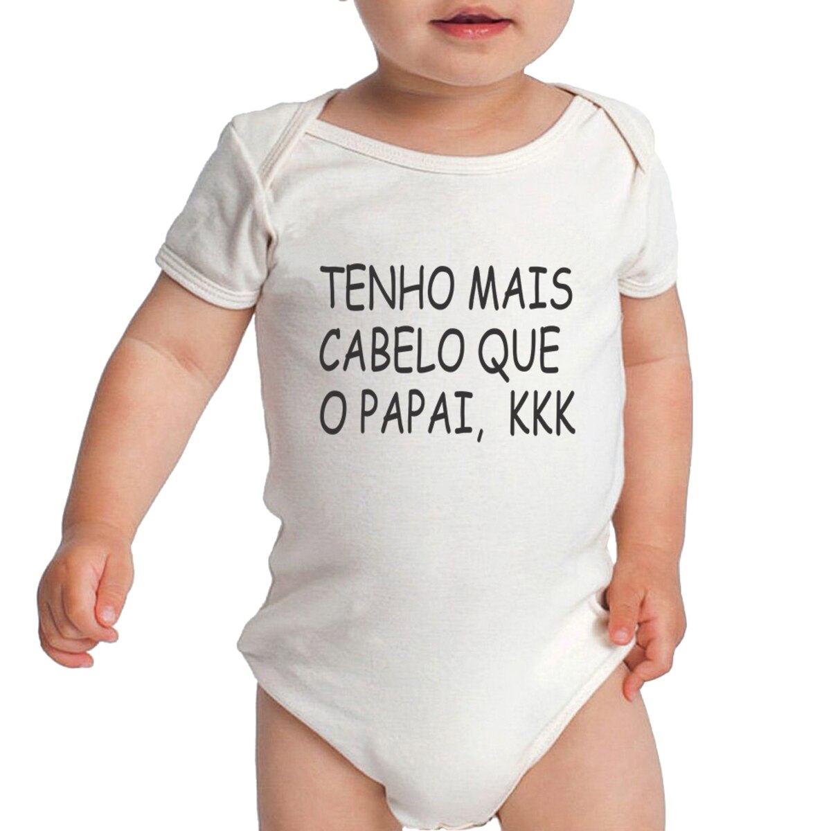 Body Criativa Urbana Bebe Frases Engracadas Mais Cabelo Que Papai Pai Branco Netshoes