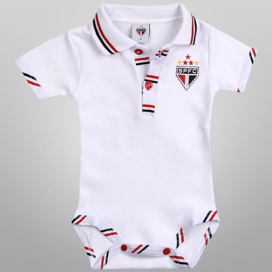 Body Infantil São Paulo Suedine - Branco Menor preço em Body Infantil São Paulo Suedine - Branco