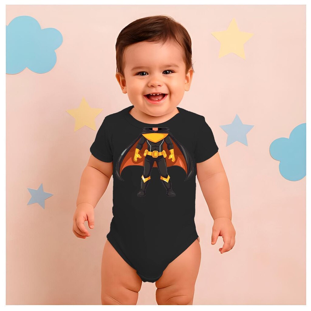 Body Manga Curta Techmalhas Estampa Supe Heroi