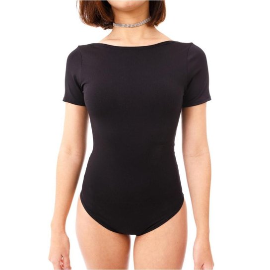 Body Moda Vicio Manga Curta Feminino Preto Netshoes