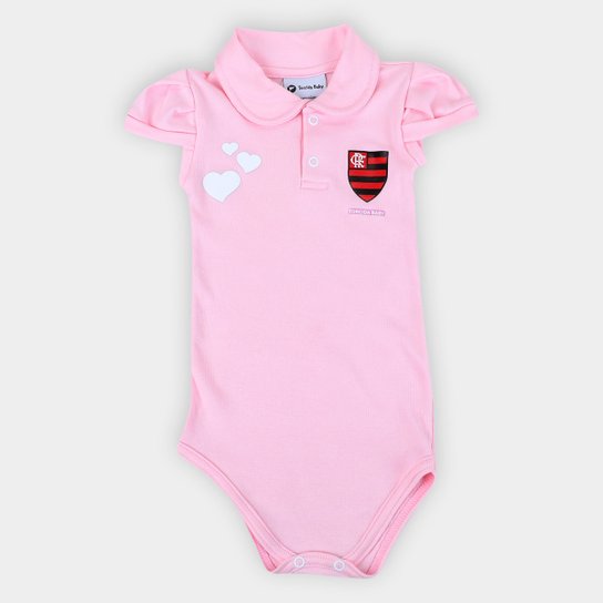 Body Polo Flamengo Infantil Torcida Baby - Rosa Menor preço em Body Polo Flamengo Infantil Torcida Baby - Rosa