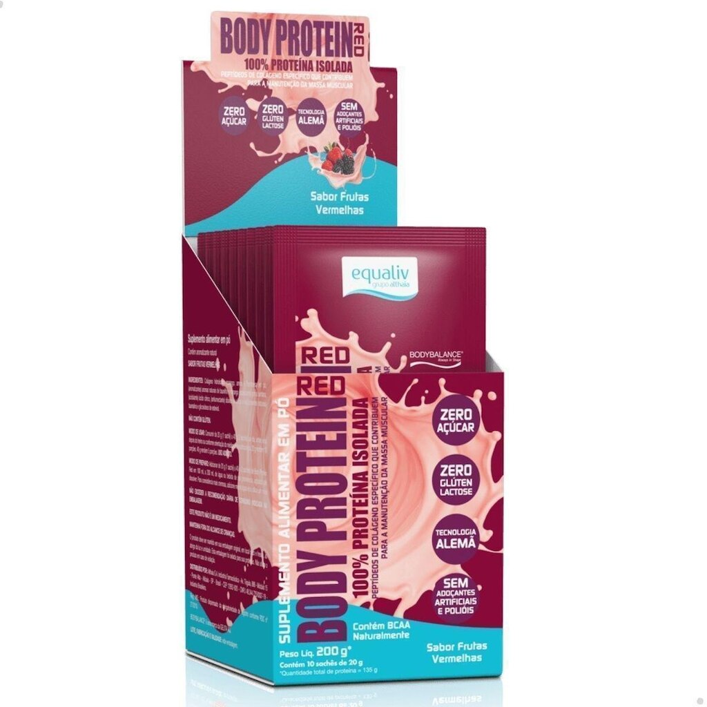 Body Protein 100% Isolado Caixa 10 Sachês 20g Equaliv
