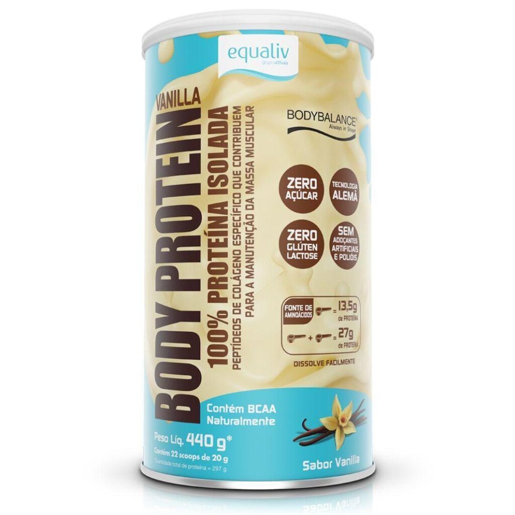 Body Protein Isolado BCAA Vanilla 440g - Equaliv