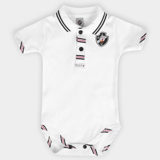 Body Vasco Suedine Infantil - Branco+Preto Menor preço em Body Vasco Suedine Infantil - Branco+Preto