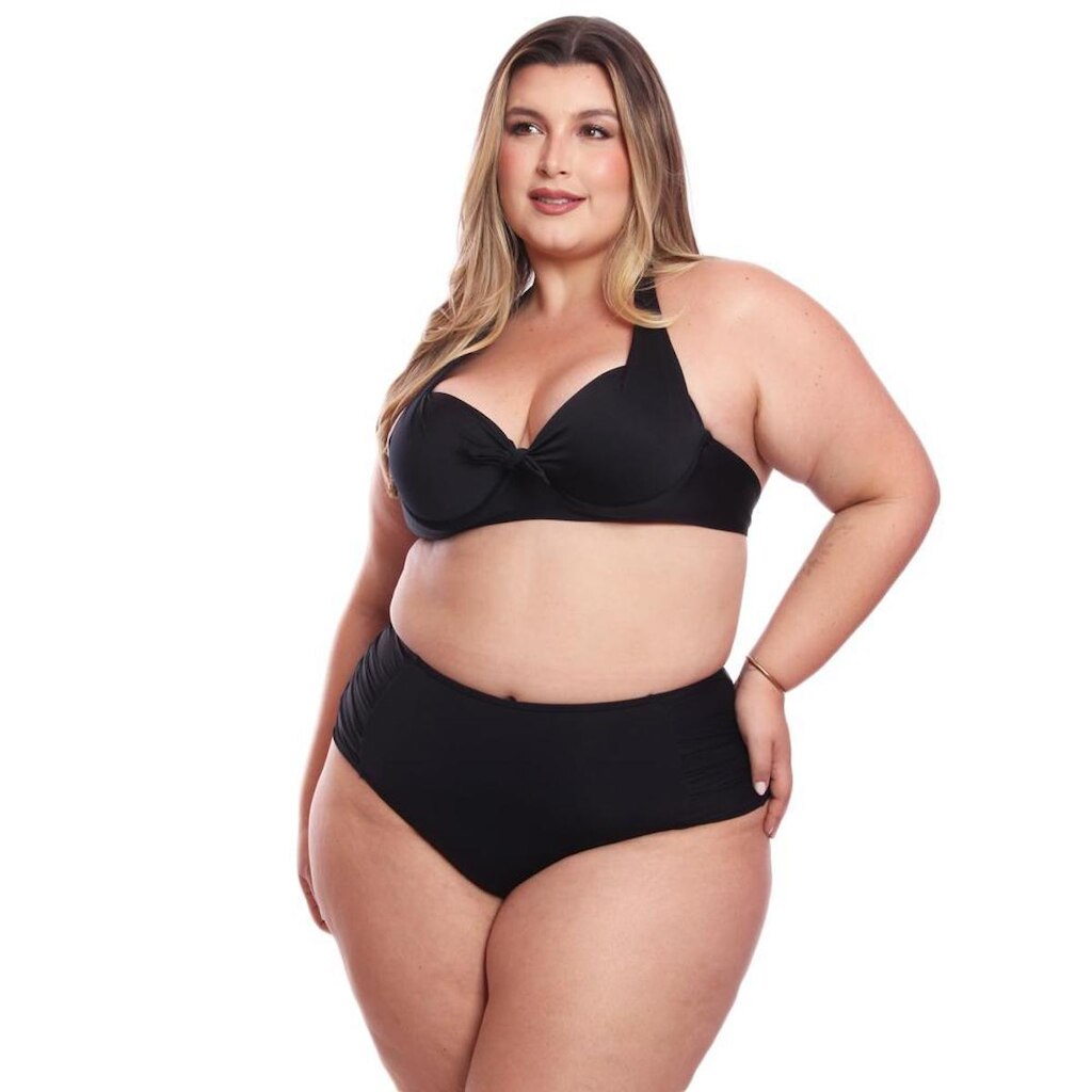 Bojo Plus Size Parte de Cima Biquini Liso Piscina Praia