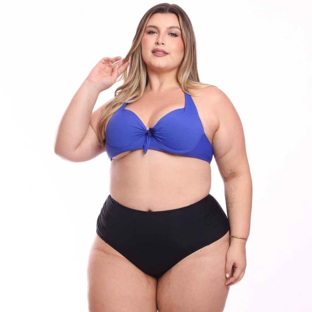 Bojo Plus Size Parte de Cima Biquini Liso Piscina Praia