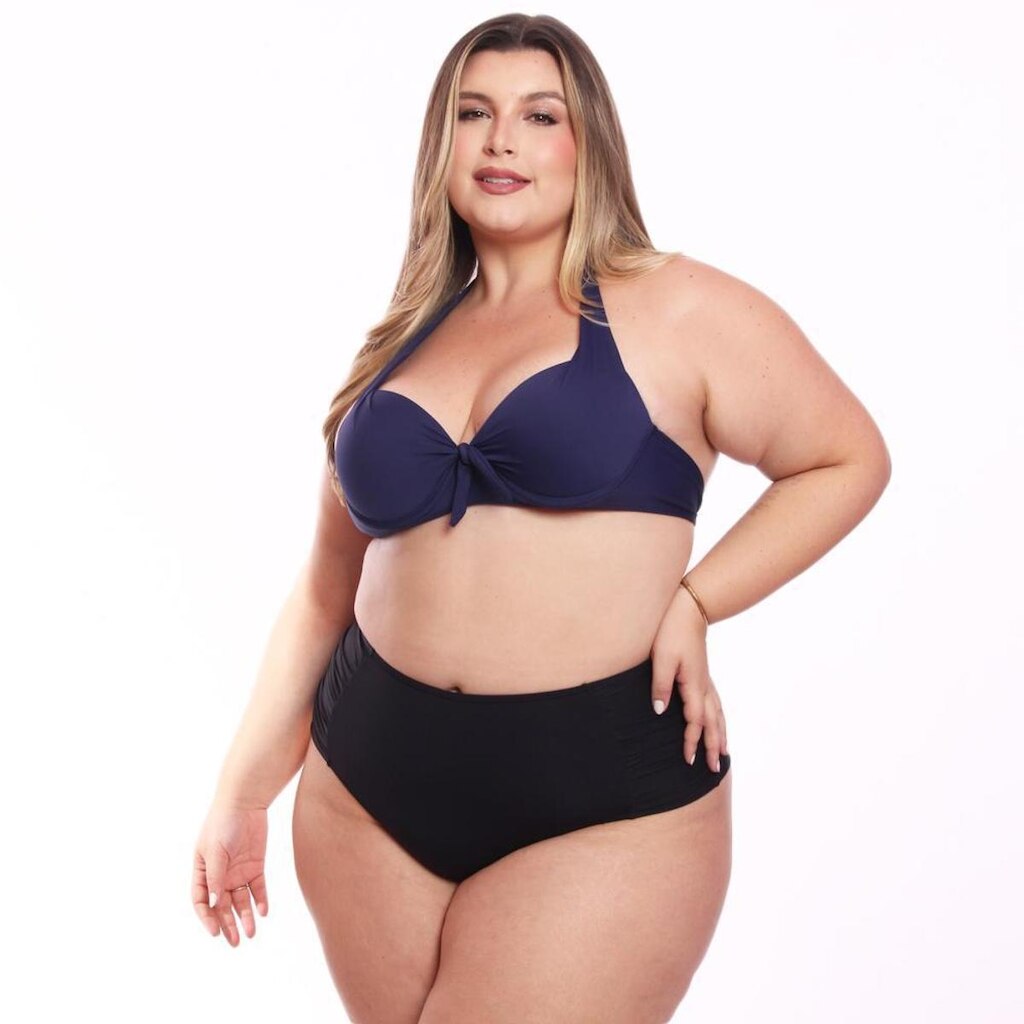 Bojo Plus Size Parte de Cima Biquini Liso Piscina Praia