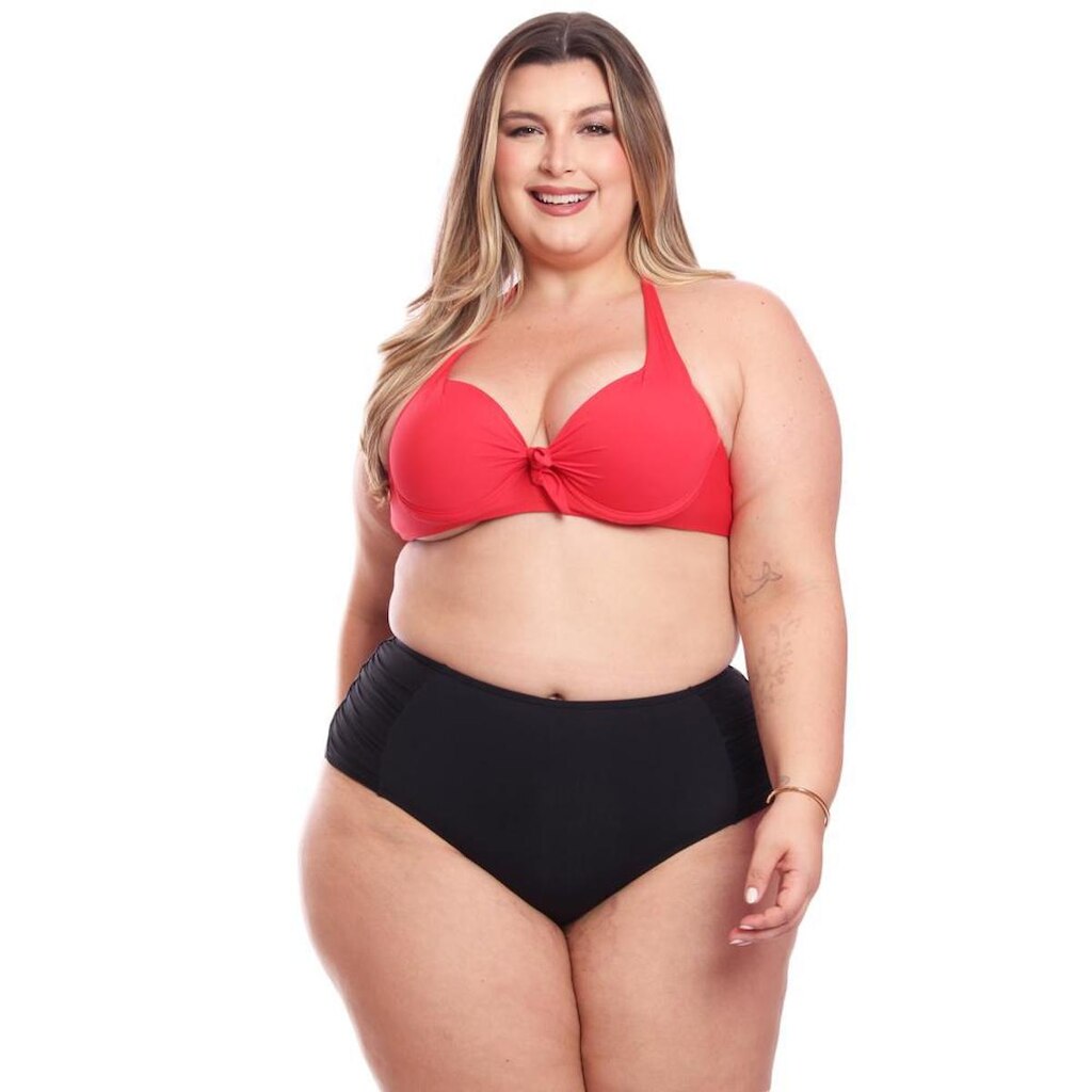 Bojo Plus Size Parte de Cima Biquini Liso Piscina Praia