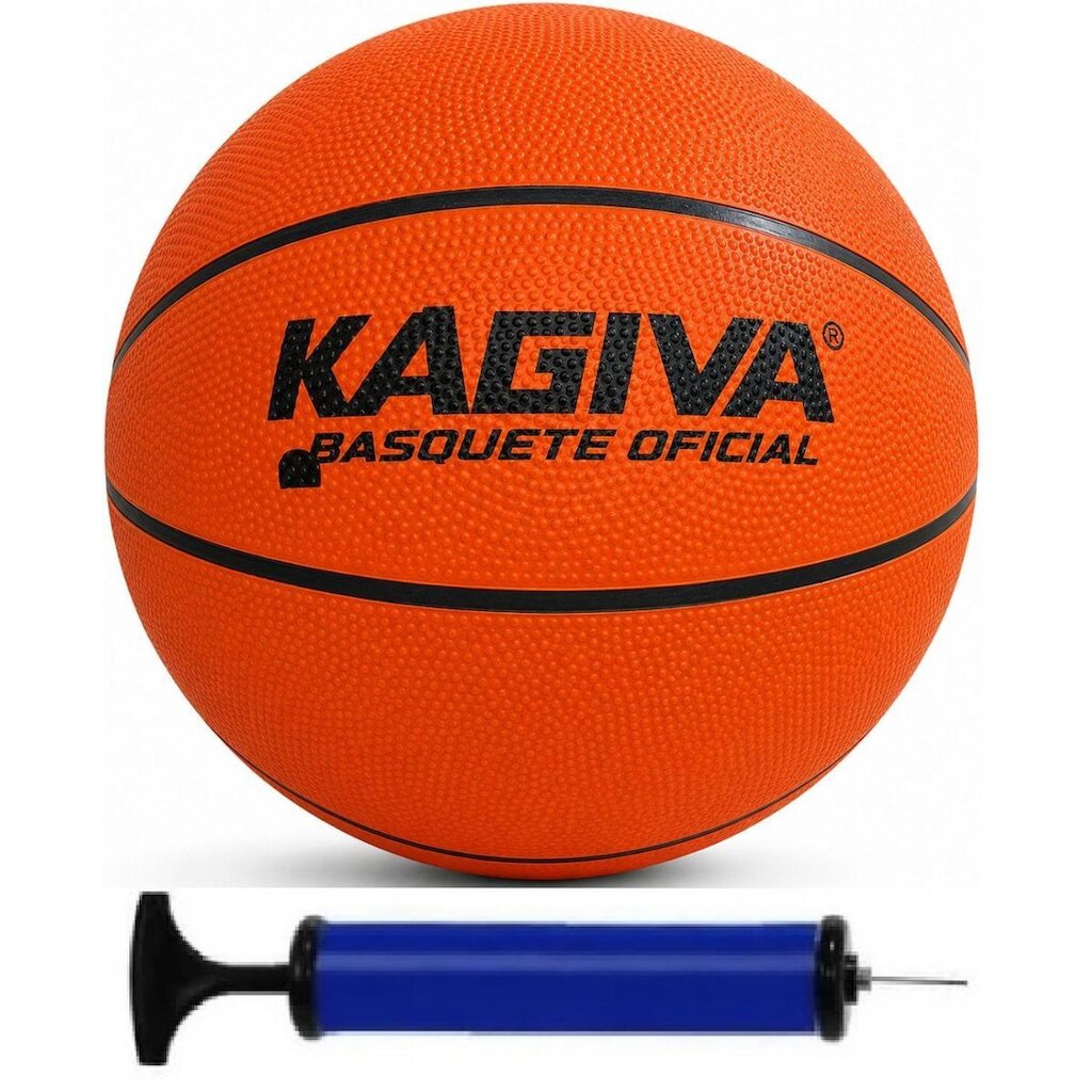 Bola de Basquete Kagiva Oficial para Treinos e Jogos + Bomba de Ar