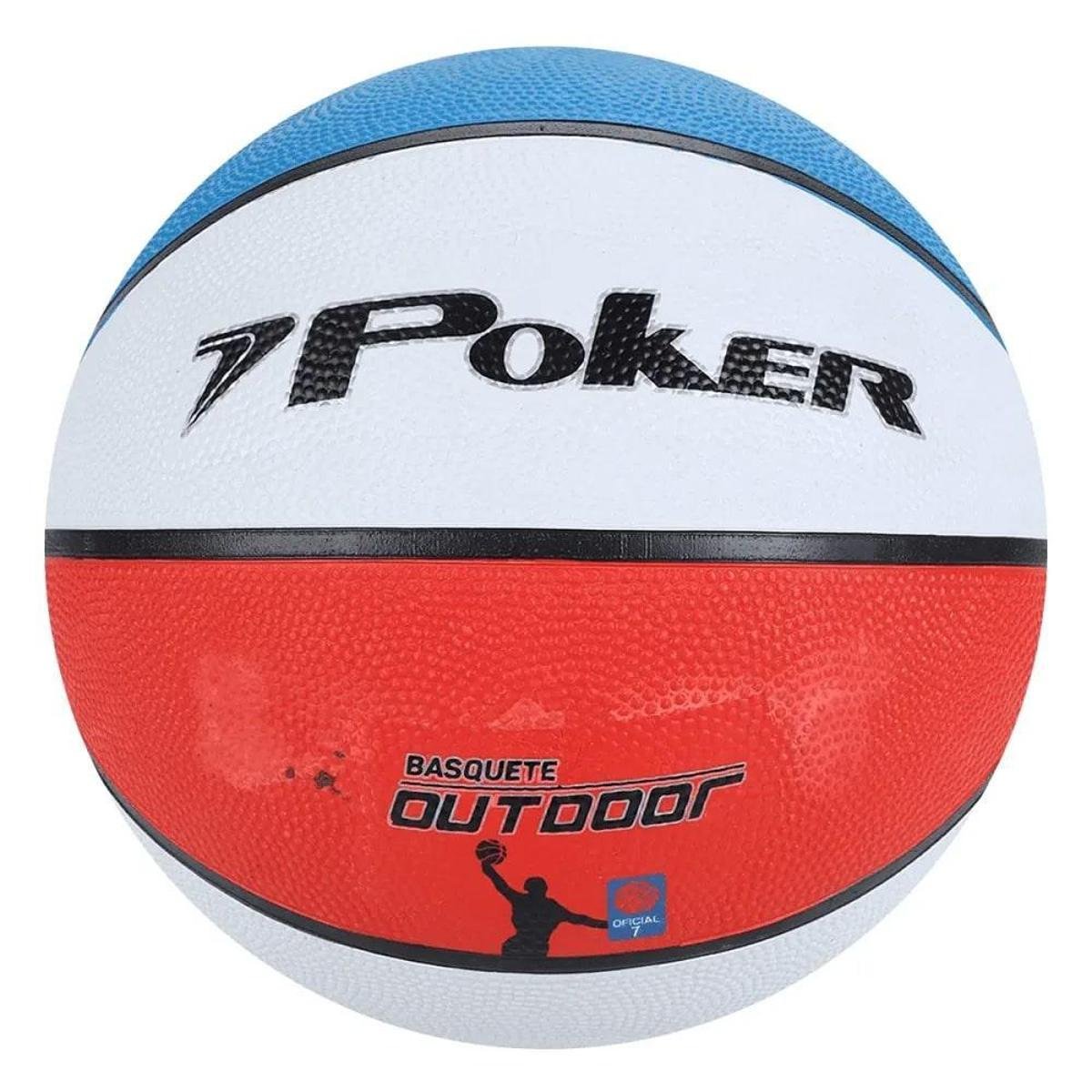 Bola de basquete Outdoor Poker - Branco/azul/vermelho