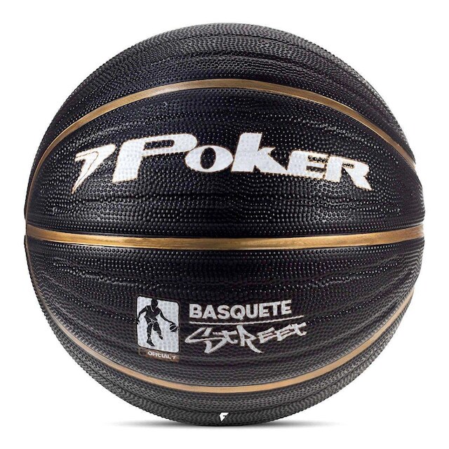 Bola de Basquete Poker Street 7 Preto e Dourado