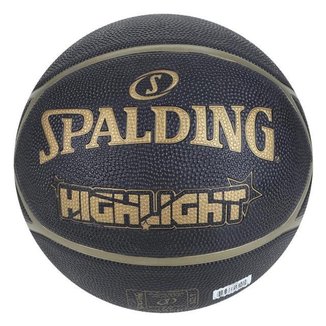 Bola de Basquete Spalding Highlight - Preto/Dourado - Tam 7