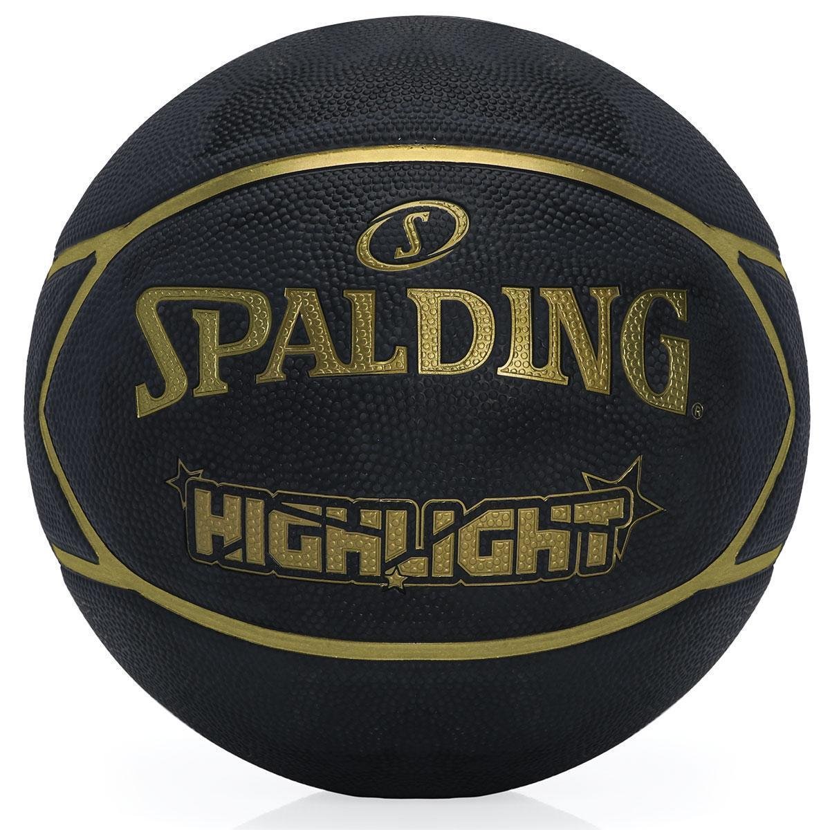 Bola de Basquete Spalding Highlight Tam 7 Preta e Dourada - Preto ...