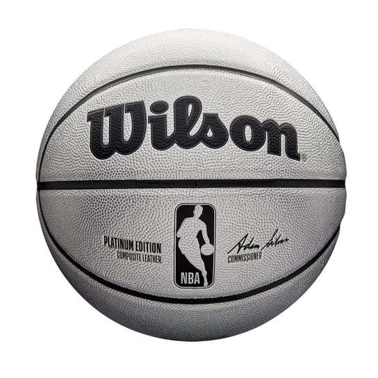 Bola de Basquete Wilson NBA Platinum Edition #7 - Prata+Preto Menor preço em Bola de Basquete Wilson NBA Platinum Edition #7 - Prata+Preto