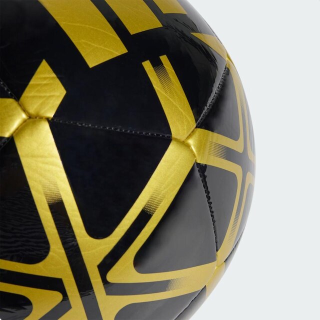Bola de Futebol Adidas Starlancer Club Campo Preto e Dourado