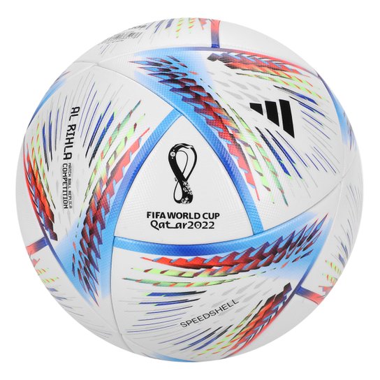 Bola de Futebol Campo Adidas Copa do Mundo 2022 Al Rihla Competition - Branco+Azul é ruim? Bola de Futebol Campo Adidas Copa do Mundo 2022 Al Rihla Competition - Branco+Azul é boa?