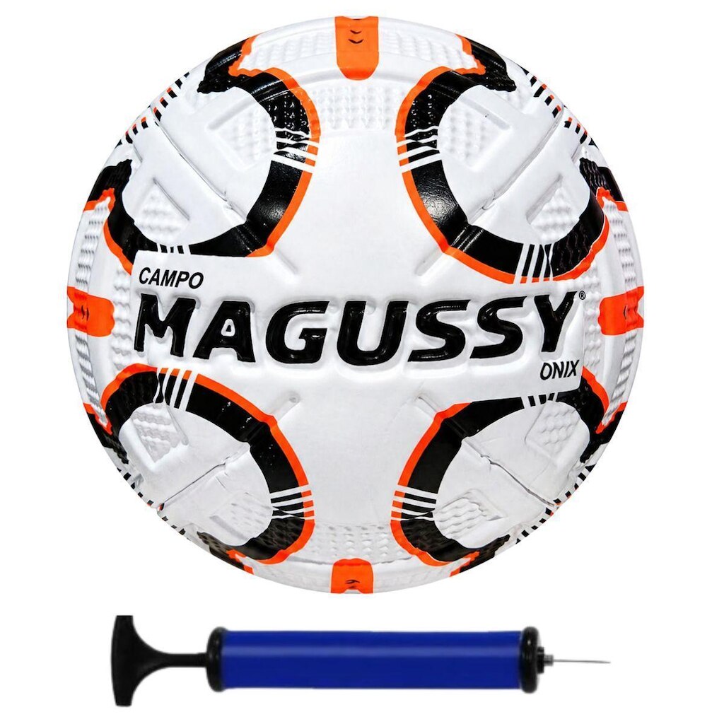Bola De Futebol Campo Magussy Onix em PVC Com Bomba De Ar