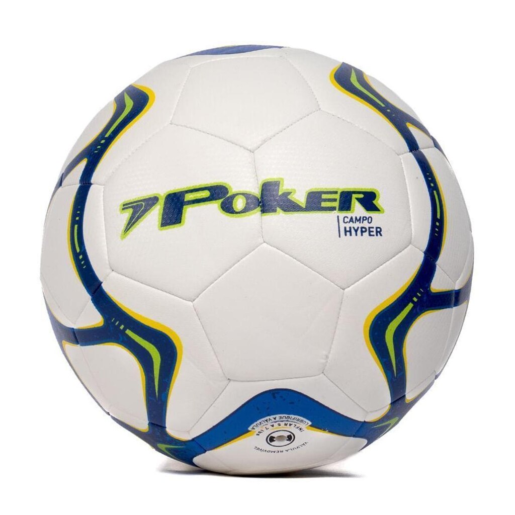 Bola de Futebol Campo Poker Pro 32 Gomos Hyper Branco/marinho