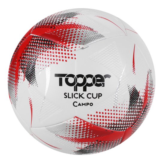Bola de Futebol Campo Topper Slick Cup - Prata+Preto Menor preço em Bola de Futebol Campo Topper Slick Cup - Prata+Preto