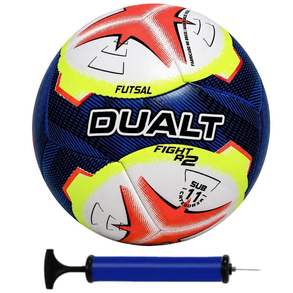Bola de Futebol Futsal Infantil Dualt Fight R2 Sub 11 Com Bomba de Ar