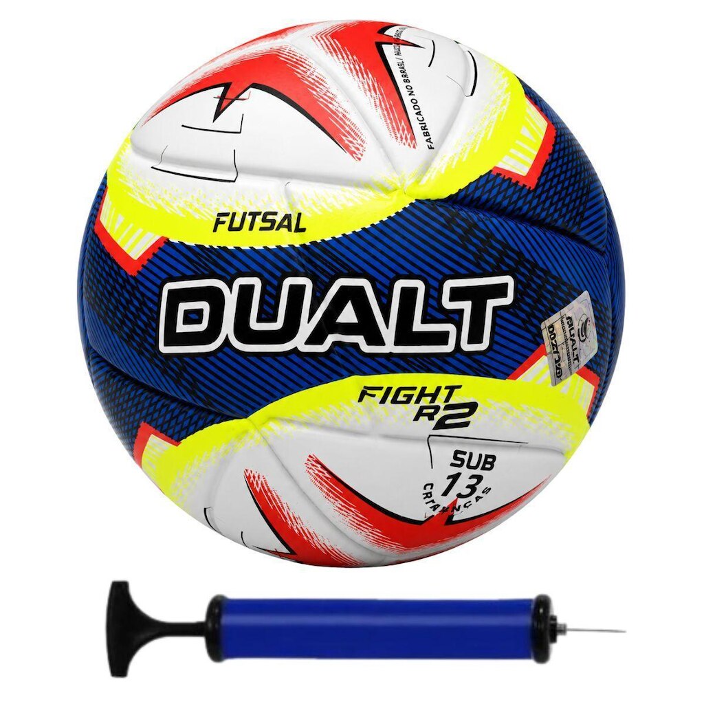 Bola de Futebol Futsal Juvenil Dualt Fight R2 Sub 13 Com Bomba de Ar