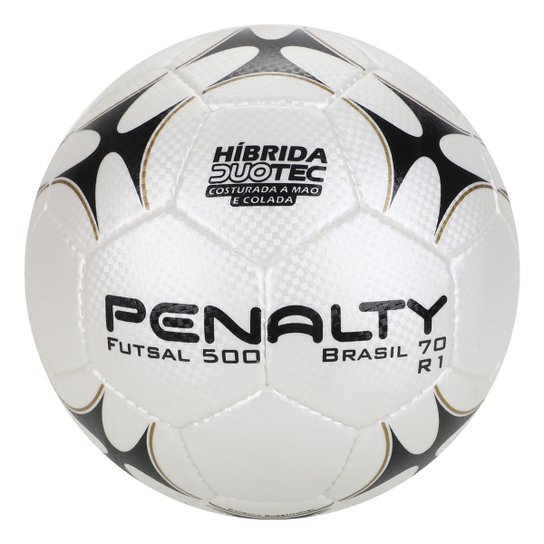 Bola de Futebol Futsal Penalty Brasil 70 R1 XXI - Branco+Preto Menor preço em Bola de Futebol Futsal Penalty Brasil 70 R1 XXI - Branco+Preto