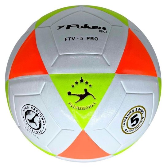 Bola de Futevôlei Poker Rio FTV-5 PRO - Branco+Laranja Menor preço em Bola de Futevôlei Poker Rio FTV-5 PRO - Branco+Laranja
