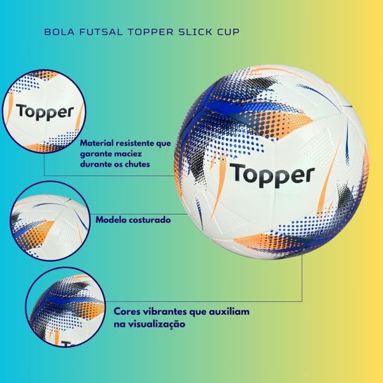 Bola De Futsal Topper Slick Cup Quadra Oficial +bomba Ar
