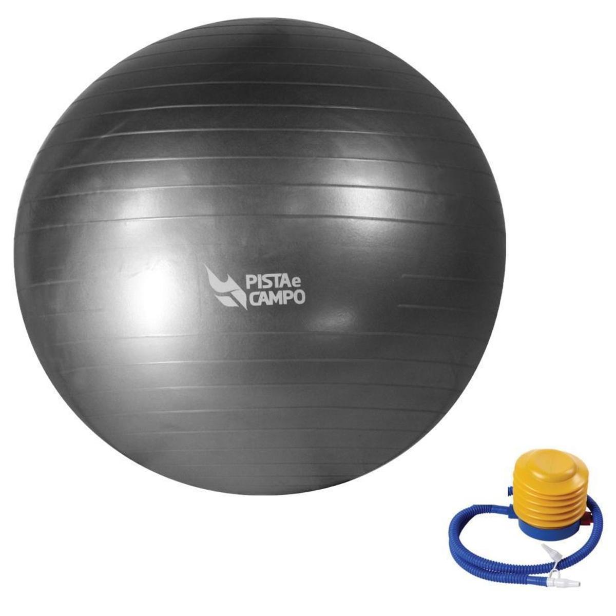Bola de Ginástica Gym Ball Inflável Com Bomba 55cm - Cinza Menor preço em Bola de Ginástica Gym Ball Inflável Com Bomba 55cm - Cinza