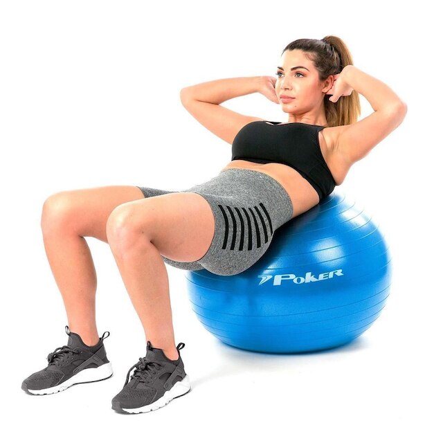 Bola de Pilates Suiça Gym Ball com Bomba de Ar  55cm