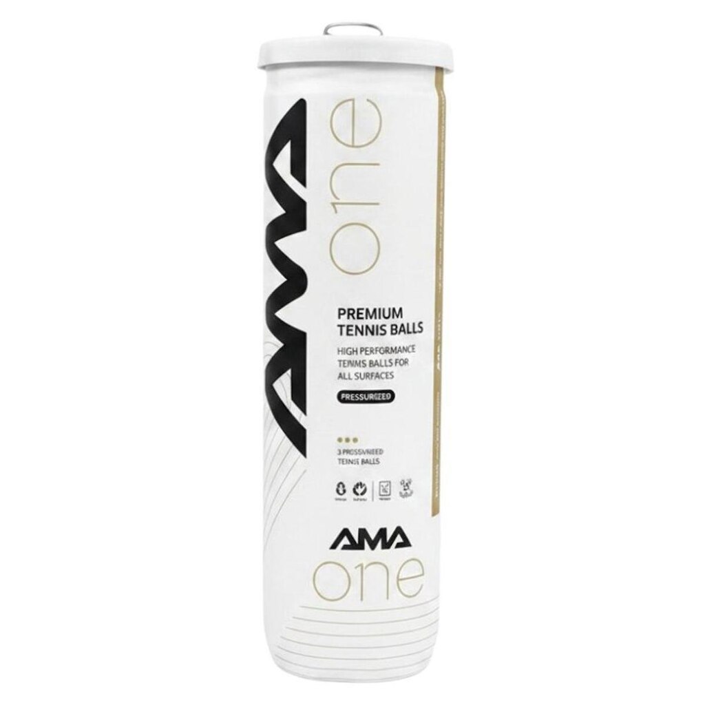 Bola de Tênis AMA One Tubo Com 03 Bolas