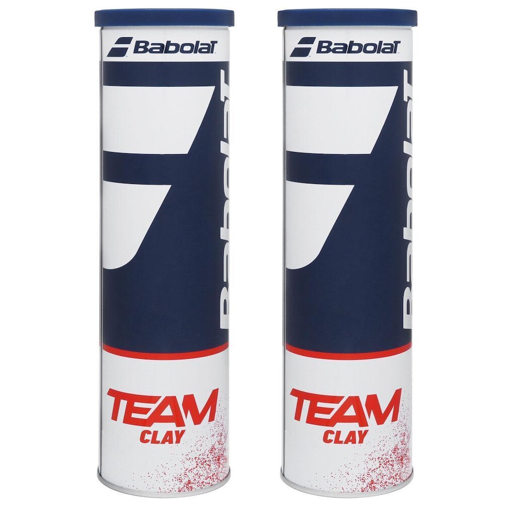 Bola de Tênis Babolat Team Clay Premium Tubo em Lata com 4 Bolas Pack com 02 Tubos