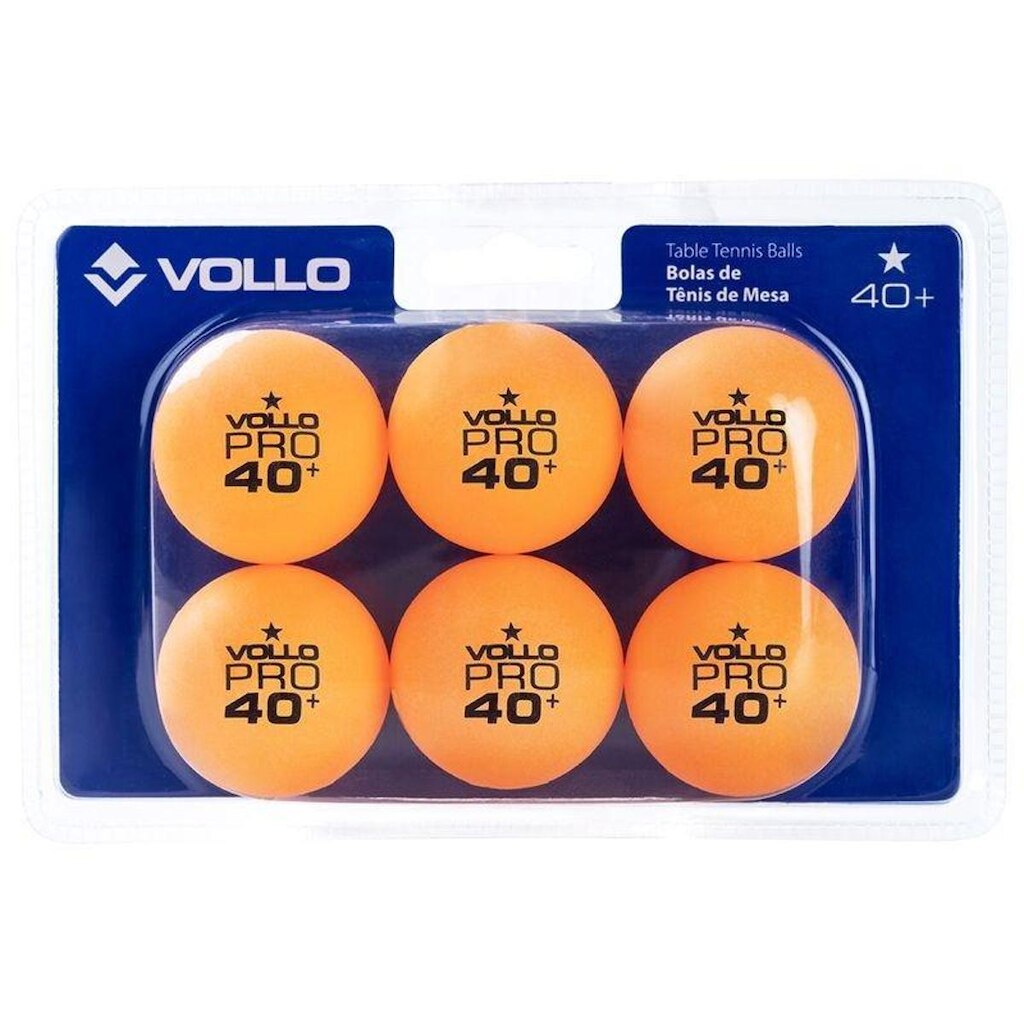 Bola de Tênis de Mesa Laranja 6 Unidades Vollo 1 E