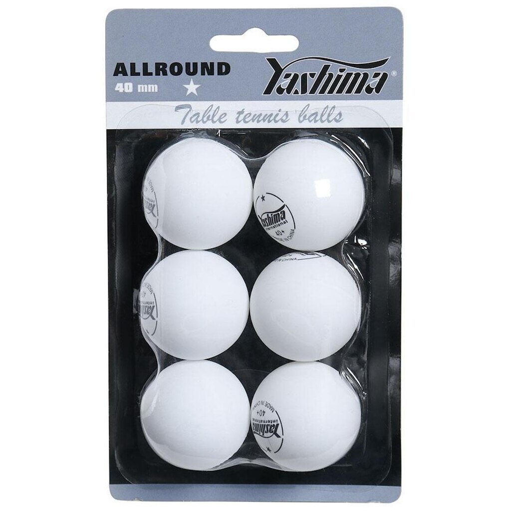 Bola de Tênis de Mesa Yashima 1 Estrela Plástico com 06 Bolas Branca