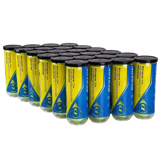 Bola de Tênis Dunlop Championship All Surface - Caixa com 24 Tubos - Amarelo