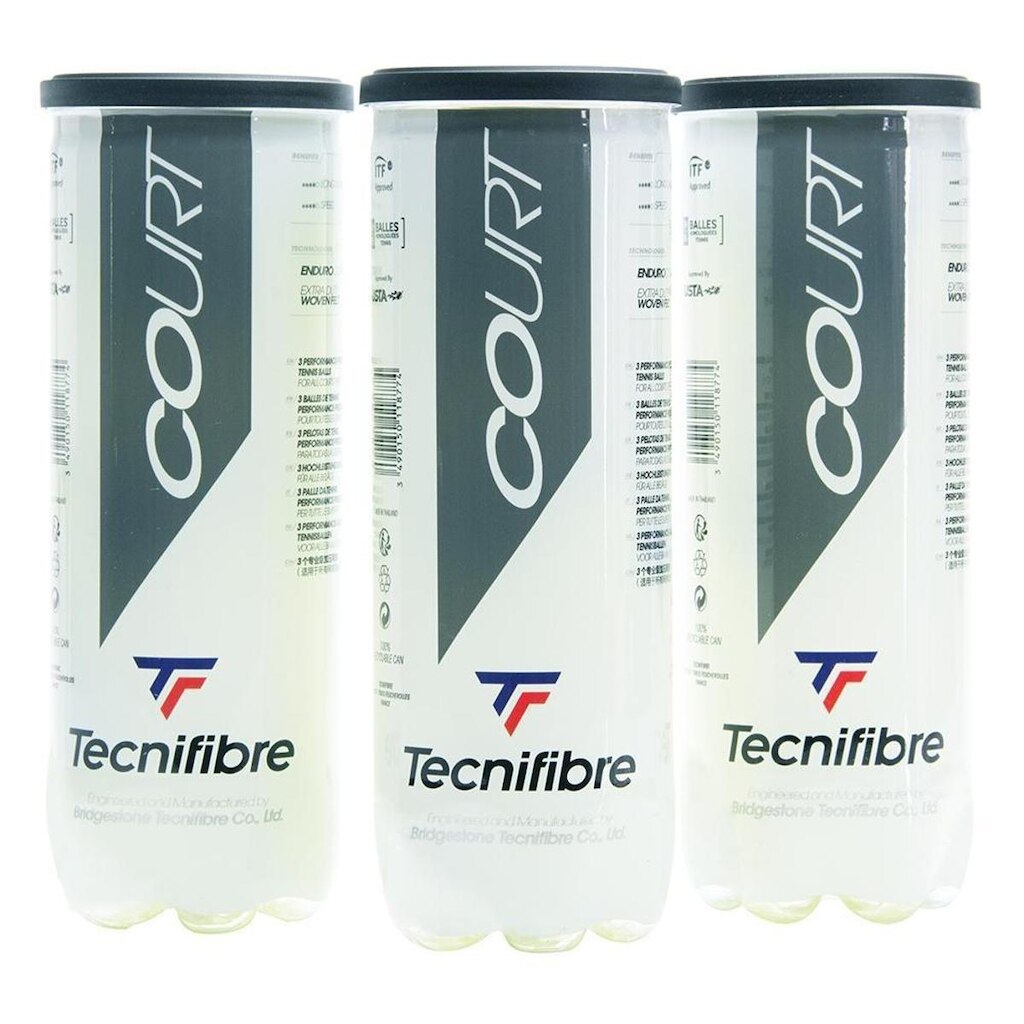 Bola de Tênis Tecnifibre Court Pack com 3 Tubos