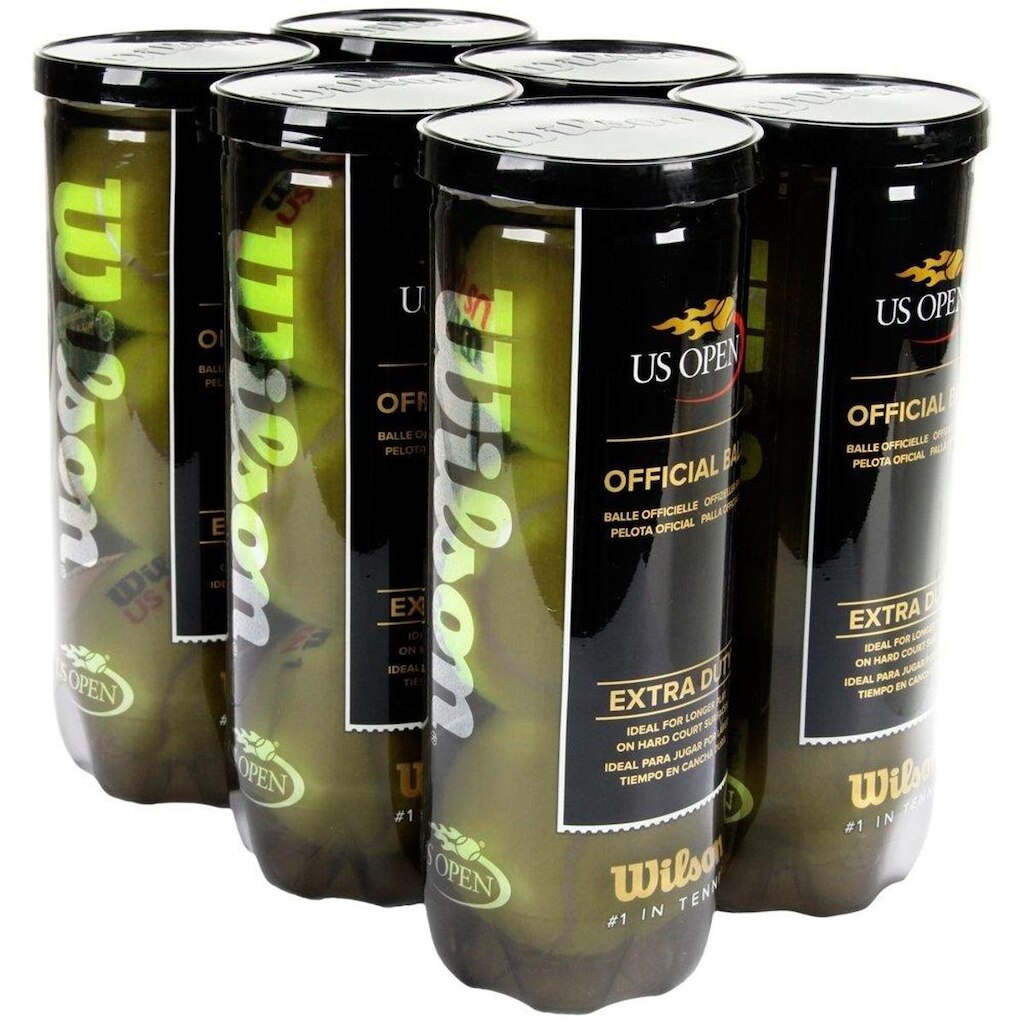 Bola de Tênis Wilson US Open Extra Duty Pack com 6 Tubos