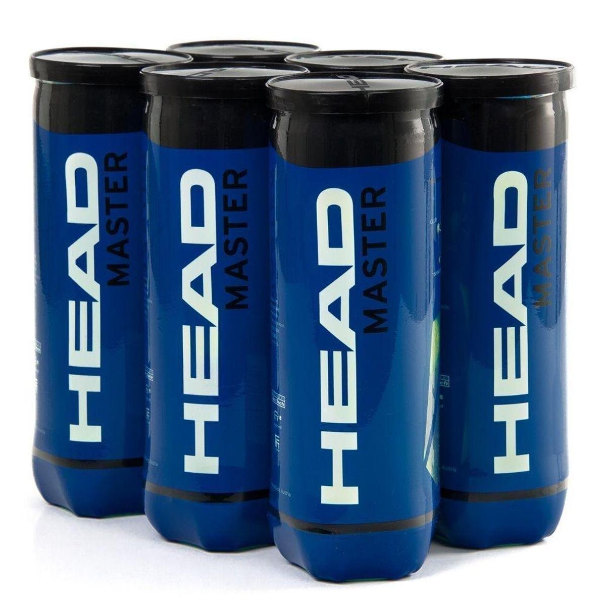 Bola de Tennis Head Master Pack com 6 Tubos - 18 Bolas Menor preço em Bola de Tennis Head Master Pack com 6 Tubos - 18 Bolas