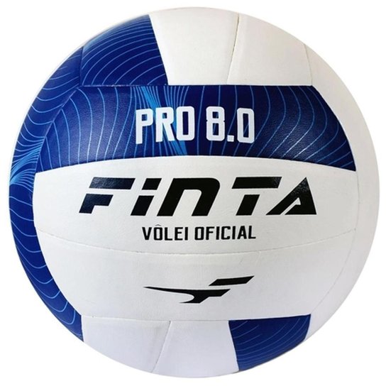 Bola de Vôlei Oficial PRO 8.0 Finta Amarelo/Azul - Branco+Azul Menor preço em Bola de Vôlei Oficial PRO 8.0 Finta Amarelo/Azul - Branco+Azul