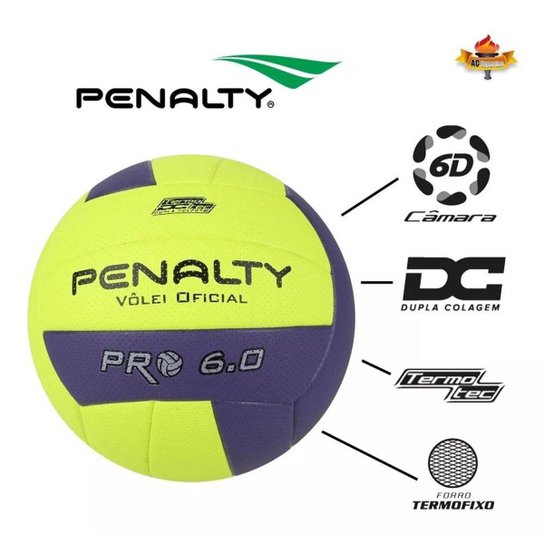 Bola de Vôlei Penalty 6.0 Pro X Kit 02 Unidades