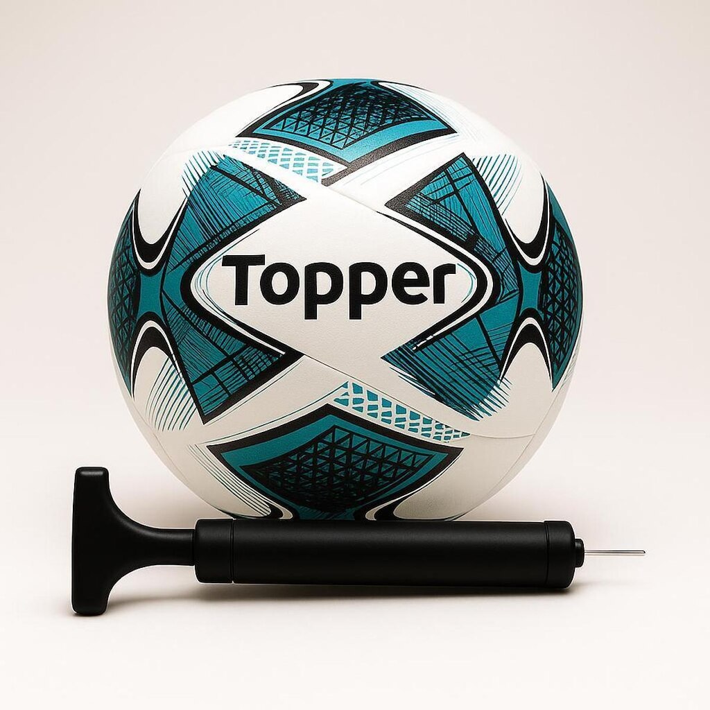 Bola Futebol de Campo Topper Slick 22 TechFusion e Bomba de Ar