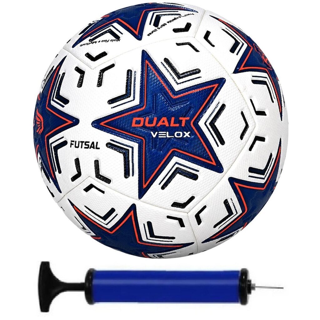 Bola Futsal Dualt Velox 82 Enrugada Oficial + Bomba de Ar