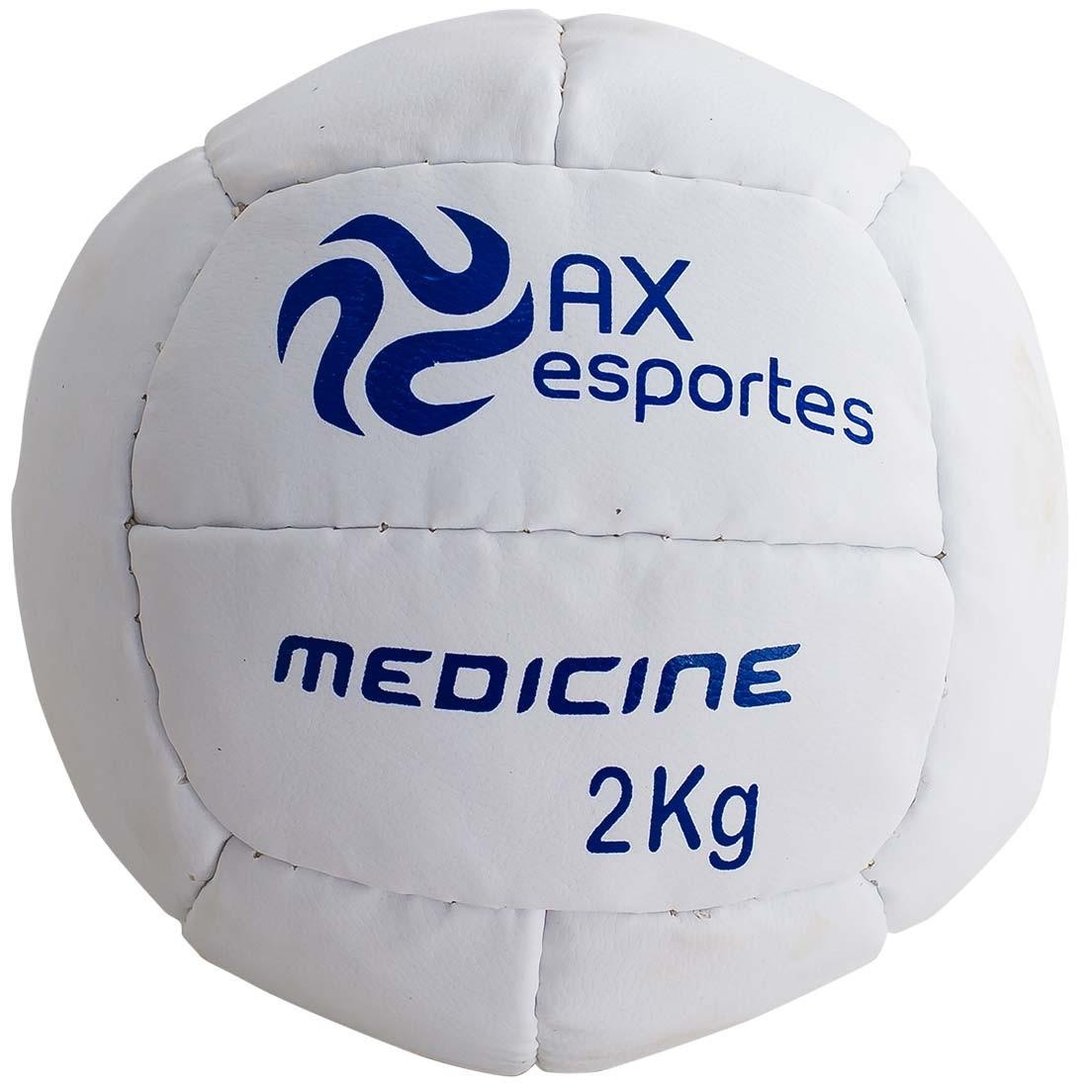 Bola Medicine Ball 2 Kg AX Esportes Costurada 530092 Branco Netshoes