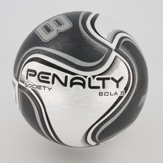 Bola Penalty 8 X Society Branca e Preta - Preto Menor preço em Bola Penalty 8 X Society Branca e Preta - Preto