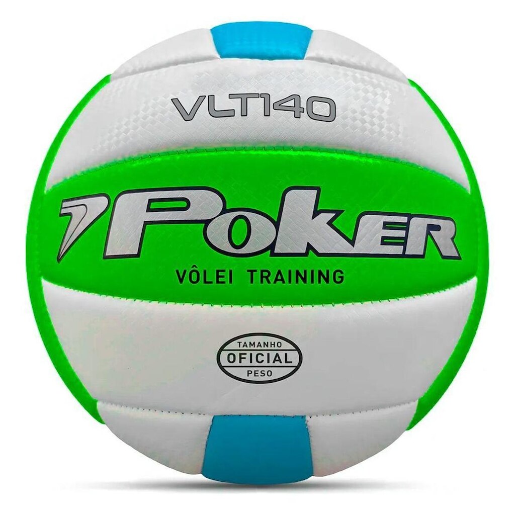 Bola Poker Vôlei Training VLT140 Branco, Verde e Azul