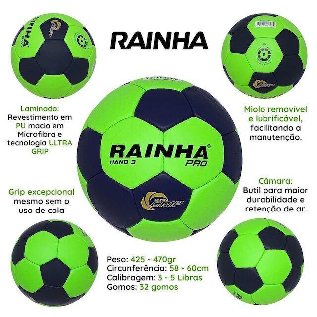 BOLA RAINHA HANDEBOL 3 PRO COSTURADA