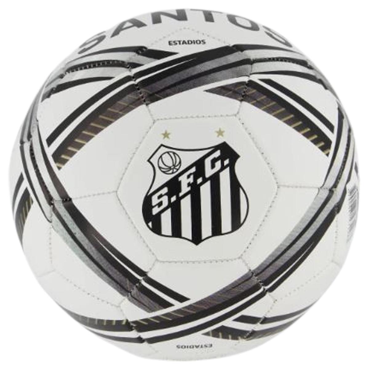 Bola Santos Estádios 24 Campo Unissex - Branco e Preto Branco-preto ÚNICO